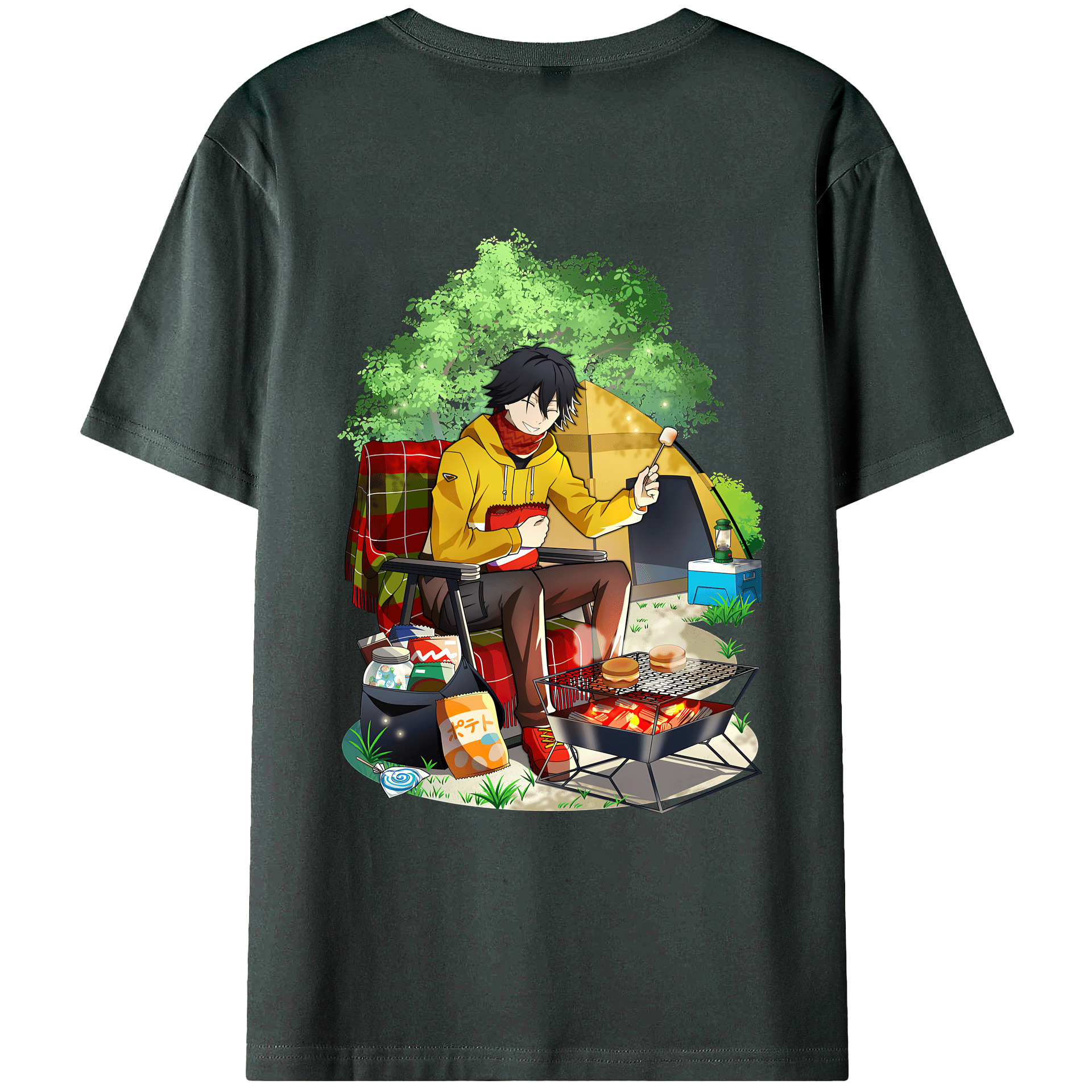 （画像用） 文豪ストレイドッグス Bungo Stray Dogs 綿100％ メンズ半袖Tシャツ（バックプリント） 通気性